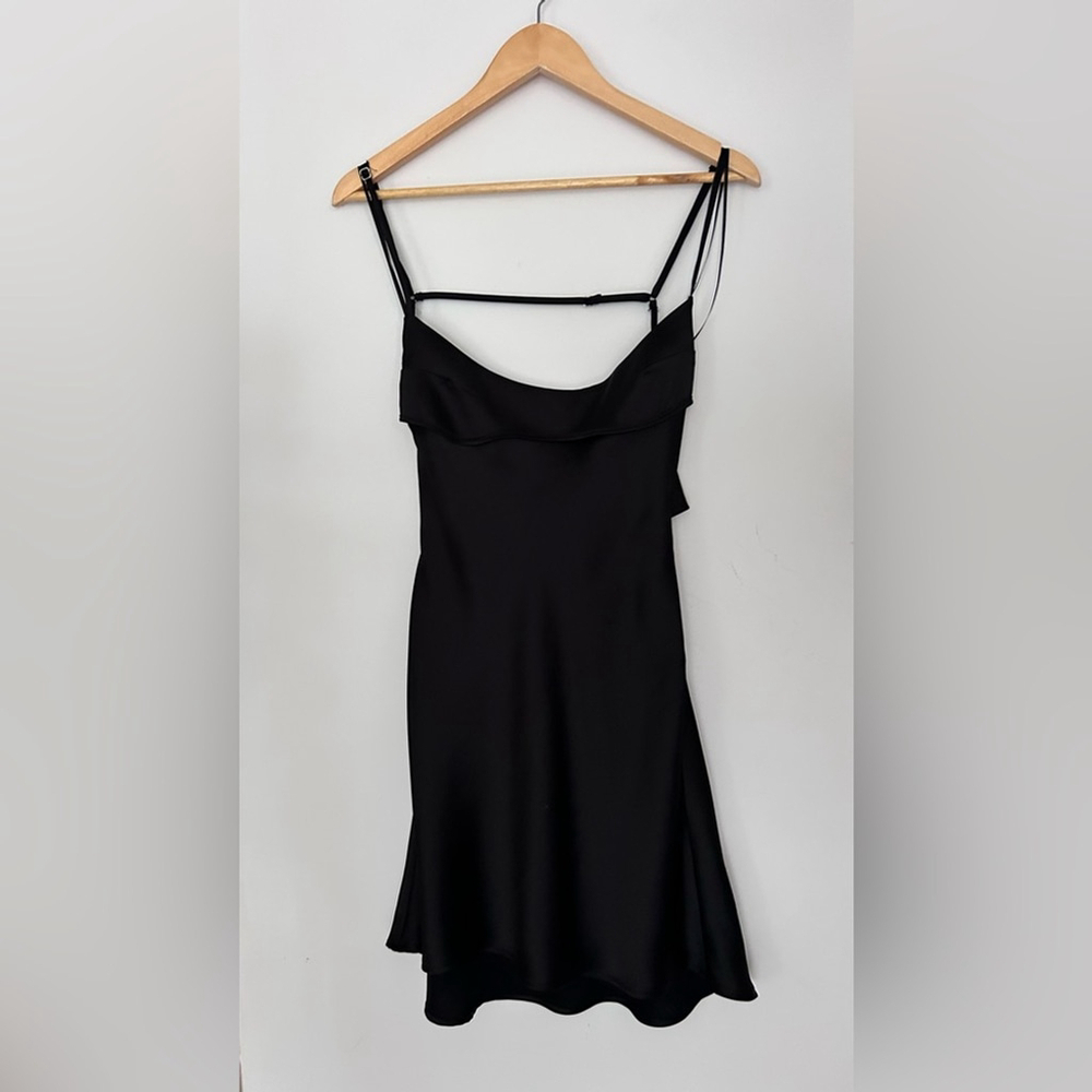 Zara viral Satin cut out black mini dress 3067/335 Slip medium blogger favourite - Picture 8 of 9